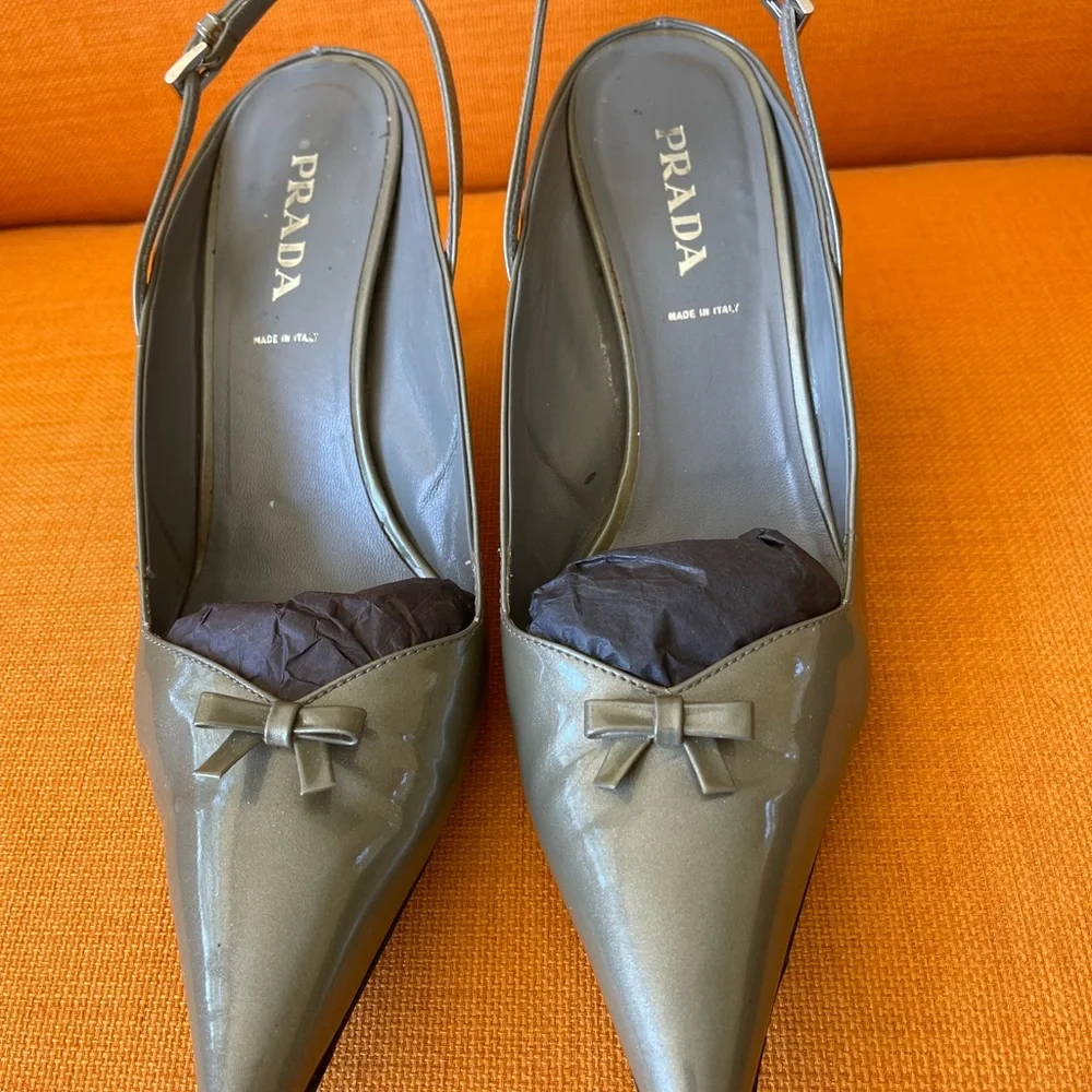 Vintage PRADA Gray kitten HEELS๐HP - Picture 8 of 8